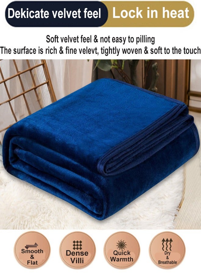 ZCM-HAPPY Plain Velvet Blanket for Air Conditioning and Winter Bliss - Ideal for Home, Travel, and More (200x230cm)  - Image 2