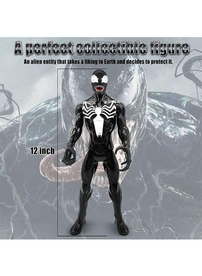 Generic Venom Action Figures, 12 Inch Collectible Articular Mobility Figures Toys for Boys Characters Toys Prefect Gift for Birthday, Children's Day for Kids (Black)  - Image 2