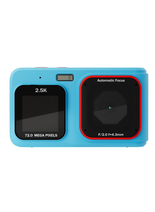 Generic Dual-screen HD 72 Million Pixel Digital Camera Home Travel Portable Shooting Mini Card Machine-Body Color:blue  - Image 1