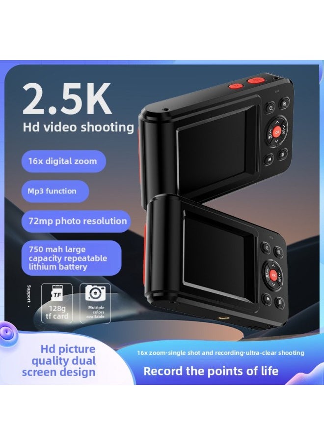 Generic Dual-screen HD 72 Million Pixel Digital Camera Home Travel Portable Shooting Mini Card Machine-Body Color:blue  - Image 2