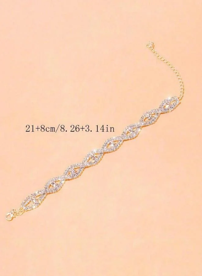 Take Two  Gold-Tone Rhinestone Anklet for Women | Best Price UAE