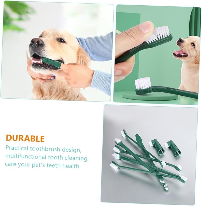 مجموعة فرشاة أسنان الحيوانات الأليفة للكلاب والقطط - 2 مجموعة مع فرشاة الأصابع للعناية بالفم - Image 4