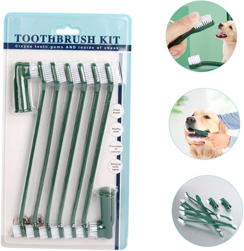 مجموعة فرشاة أسنان الحيوانات الأليفة للكلاب والقطط - 2 مجموعة مع فرشاة الأصابع للعناية بالفم - Image 5