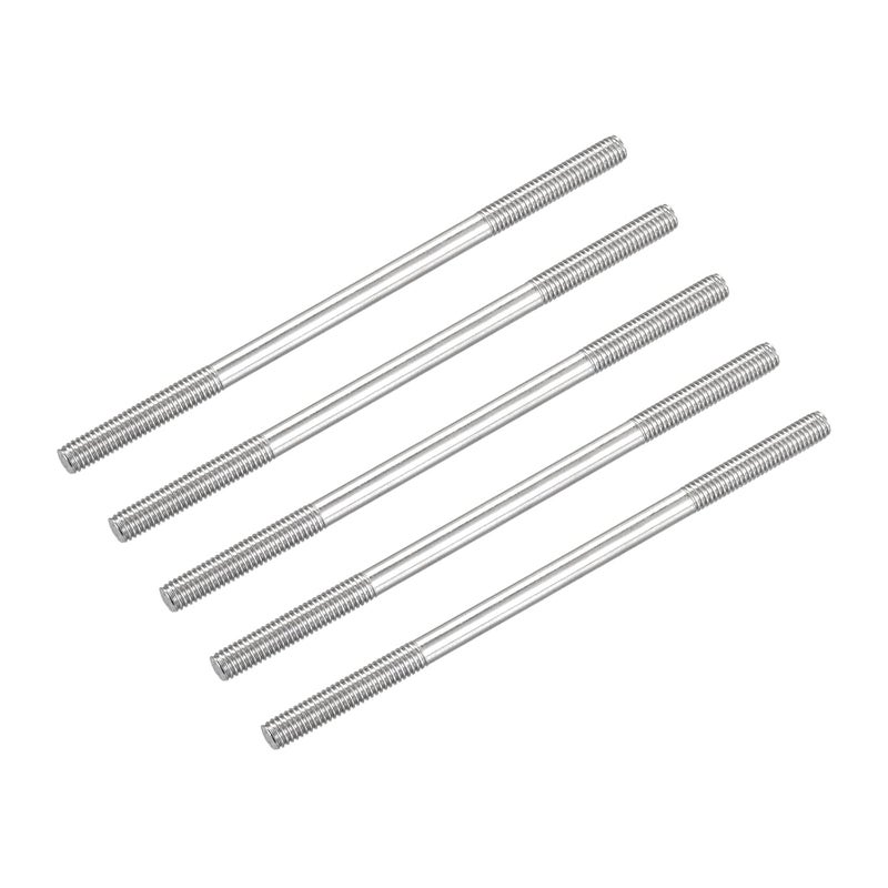 METALLIXITY Double Ended Stud Screws (M6 Thread 100mm Length) 5pcs, 304 Stainless Steel Dual Threaded Rod Bolts - for House Maintenance - Image 1