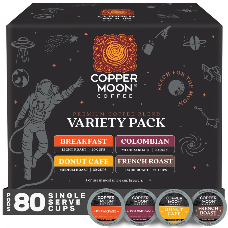Copper Moon Single Serve Coffee Pods For Keurig KCup Brewers Light Medium  Dark Roast Variety Pack 80 Count - Image 3