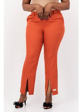 The Giving Movement Women Regular Fit Solid Flare Pants, Rust  - Image 1