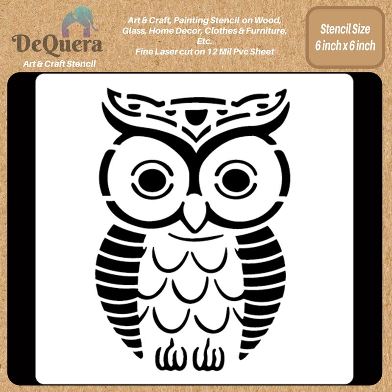 DeQuera Art Craft Stencil for Painting on Wood Funiture Wall use for Home Dcor Wardrobe Dcor Living Room Bedroom Study Room Size 6 x 6 inch D105 - Image 1