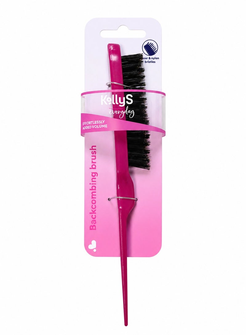 KillyS Everyday Professional Backcombing Brush – Boar & Nylon Bristles for Effortless Volume and Hair Sectioning – Pink - Image 1