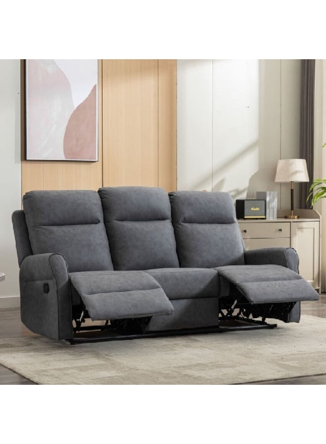 Micasa 3-Seater Elegant and Modern Design Recliner Sofa Grey 105 x 92 x 198 cm SX-81432-3 GREY - Image 2
