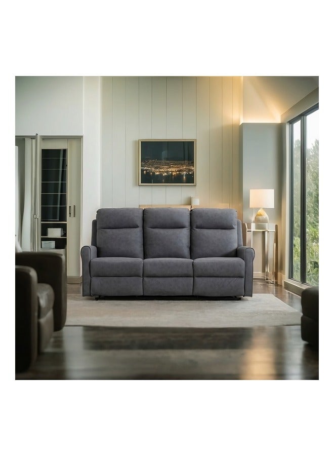 Micasa 3-Seater Elegant and Modern Design Recliner Sofa Grey 105 x 92 x 198 cm SX-81432-3 GREY - Image 4