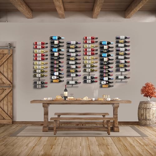 Sorbus Wall Mount Wine Rack – Holds 12 Bottles – Black Metal Wine Bottle Holder for Wall, Modern Wine Rack for Home Bar, Kitchen - Image 2
