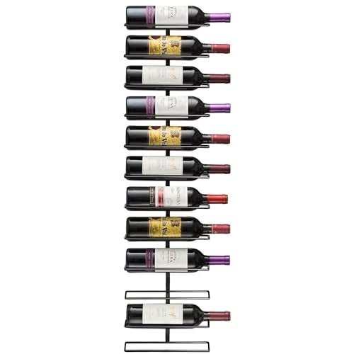 Sorbus Wall Mount Wine Rack – Holds 12 Bottles – Black Metal Wine Bottle Holder for Wall, Modern Wine Rack for Home Bar, Kitchen - Image 1