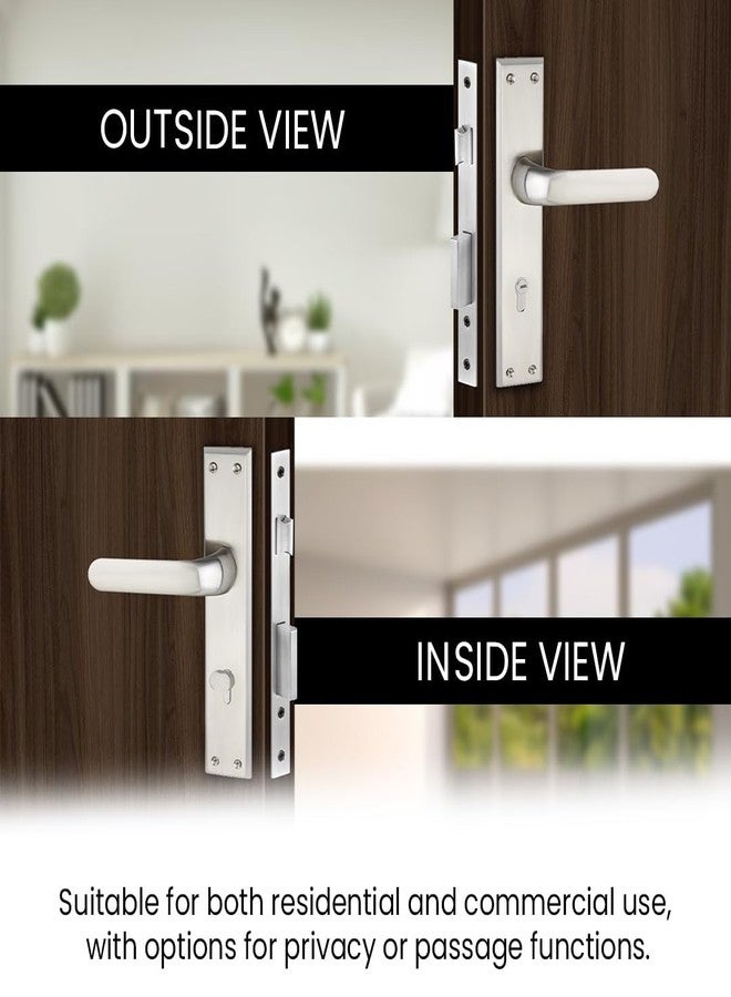 Link Curve Mortise Lock |for Main & Internal Door in Home/Office/Hotel | 10 Inches Heavy Duty Handle Set with One Side Key Access, 3 Keys |SS Finish|5 Years Warranty - Image 3