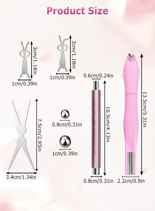 DAWZMR 15 Pieces Double-Head Heart Magnet for Cat Eye Gel Polish Nails, Multifunctional Flower Shape Cateye Nail Magnetic Tool - Image 2