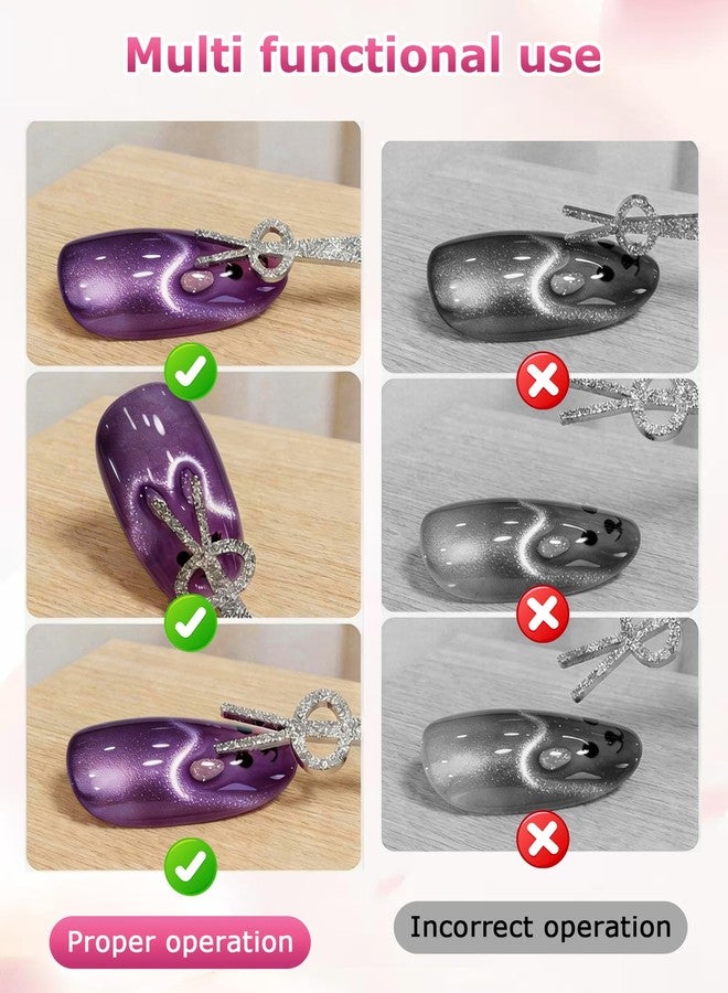 DAWZMR 15 Pieces Double-Head Heart Magnet for Cat Eye Gel Polish Nails, Multifunctional Flower Shape Cateye Nail Magnetic Tool - Image 4