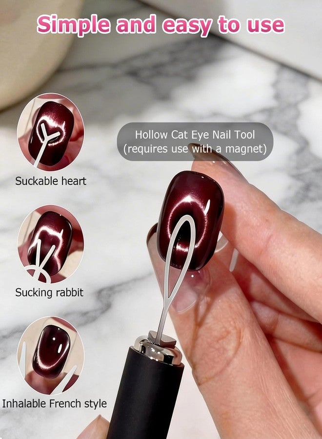 DAWZMR 15 Pieces Double-Head Heart Magnet for Cat Eye Gel Polish Nails, Multifunctional Flower Shape Cateye Nail Magnetic Tool - Image 5