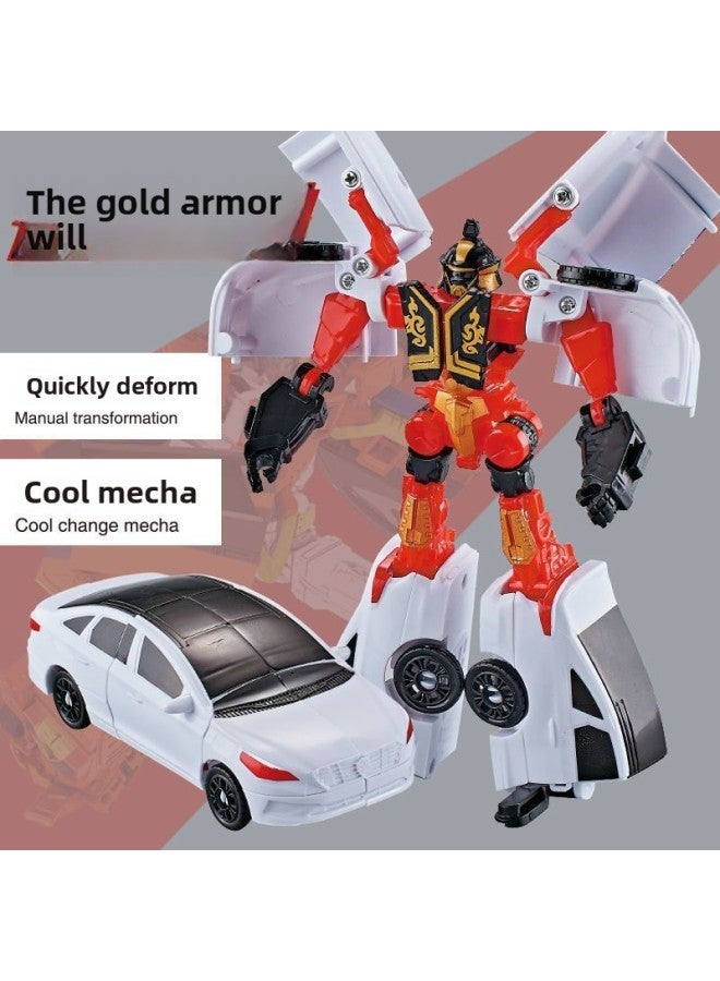Genuine Kabao Car God Transforming Robot King Kong Reloading Rescue Special Police Creates Giant Fit Children's Toy-Color:Gold Armor Will  - Image 1