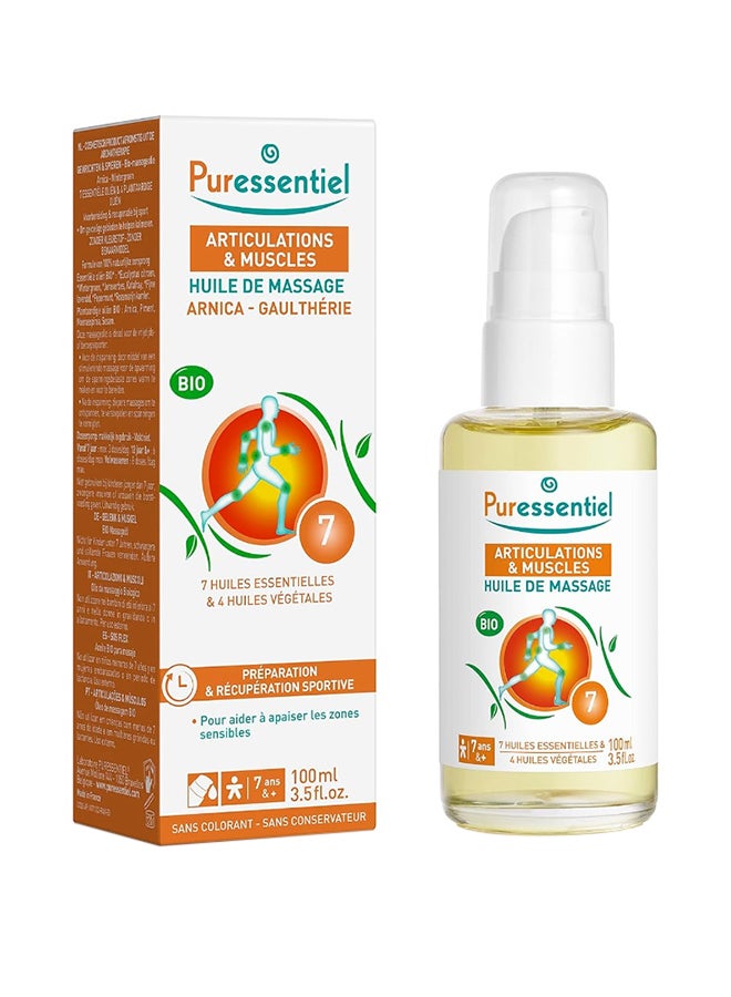 Puressentiel Muscle Relaxing Organic Massage Oil 100 Ml - Image 1