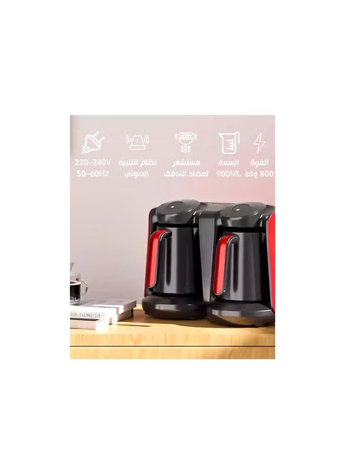 Hanso Turkish Coffee Maker, Premium Electric: 800 Watts Anti-overflow Sensor 1 - 12 Cups Safety System 1 Year Warranty