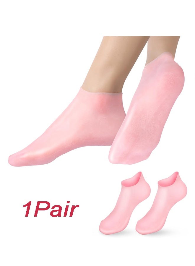 جوارب سيليكون للأقدام الجافة والمتشققة - جوارب ترطيب القدم للنساء، علاج تشقق الكعب - Image 1