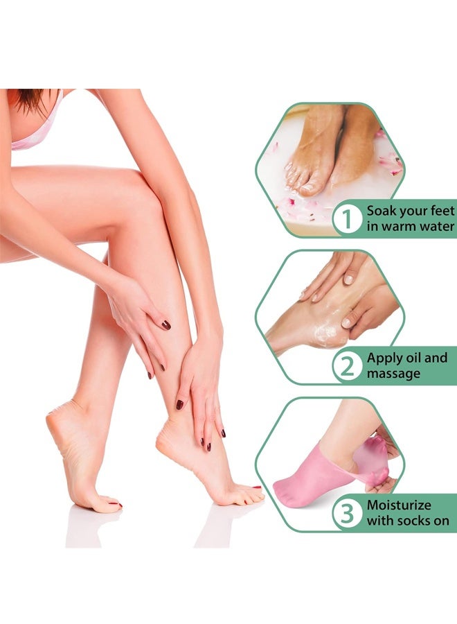 جوارب سيليكون للأقدام الجافة والمتشققة - جوارب ترطيب القدم للنساء، علاج تشقق الكعب - Image 4