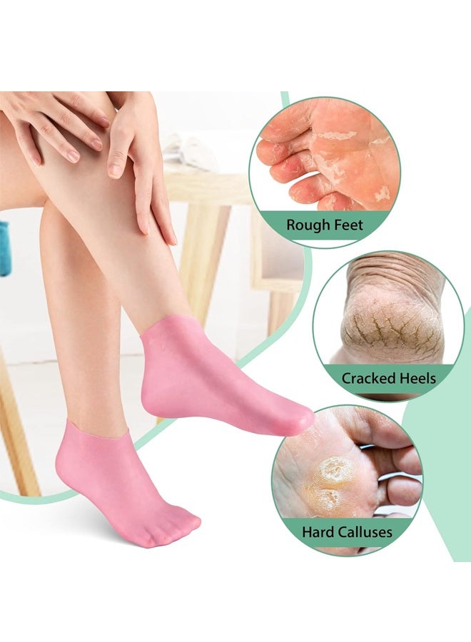 جوارب سيليكون للأقدام الجافة والمتشققة - جوارب ترطيب القدم للنساء، علاج تشقق الكعب - Image 3