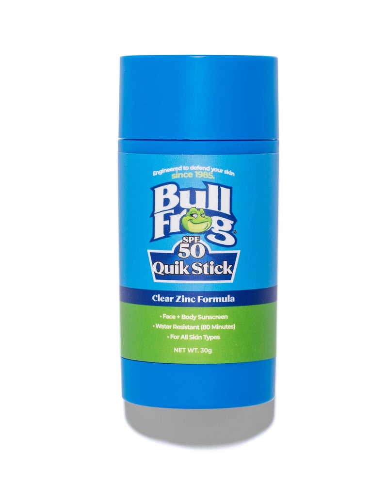 Bullfrog Quik Stick Sunscreen SPF 50 | Oxybenzone & Octinoxate Free | Broad Spectrum Moisturizing UVA/UVB, 1oz - Image 1
