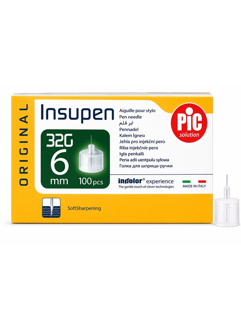 Pic Solution Insupen 32G 6mm 100PCS Pen Needles