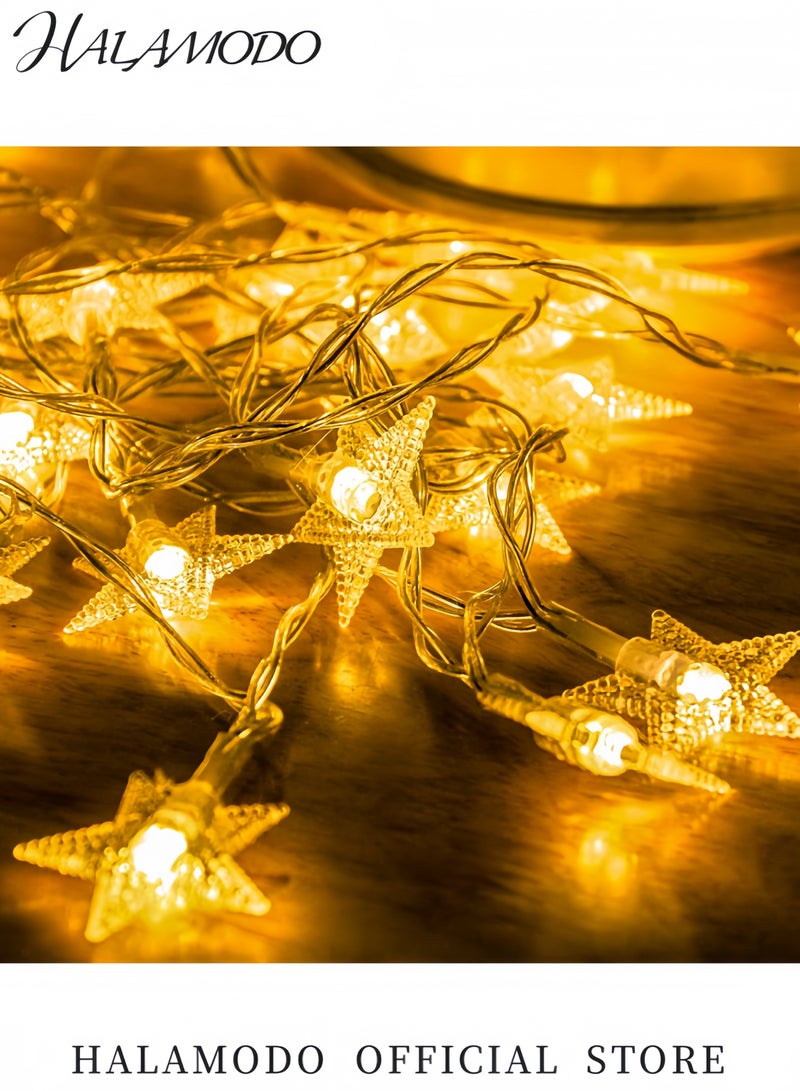 HALAMODO Star 50 Led String Lights White/Gold  - Image 5