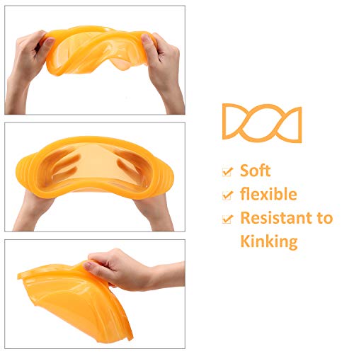 EuChoiz Microwave Steamer Cooker Collapsible Bowl-Silicone Steamer Cookware with Handle Lid for Vegetables Fish Prep Meal Food with Removable Rack BPA Free, Easy to Store, Freezer & Dishwasher Safe, Orange - Image 5