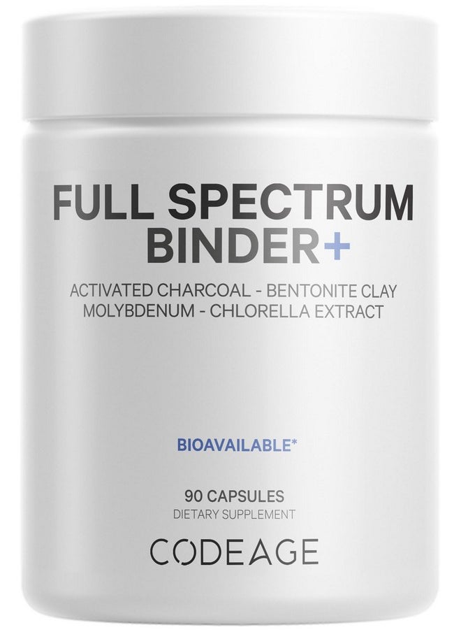 Codeage Codeage Binder + Systemic Binder Supplement - Activated Charcoal Pills, Bentonite Clay Mineral Powder, Fulvic & Humic Acids, Molybdenum, Carbon Forms - 90 Capsules  - Image 1