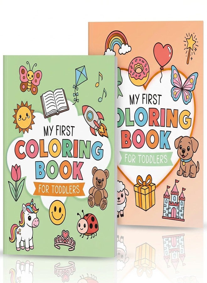 ZICOTO Fun Coloring Book for Toddlers - Set of 2 Cute My First Toddler Coloring Books with Big Simple Designs - Easy Learning Activity Book for Kids, Boys and Girls to Keep Little Ones Engaged - Image 1