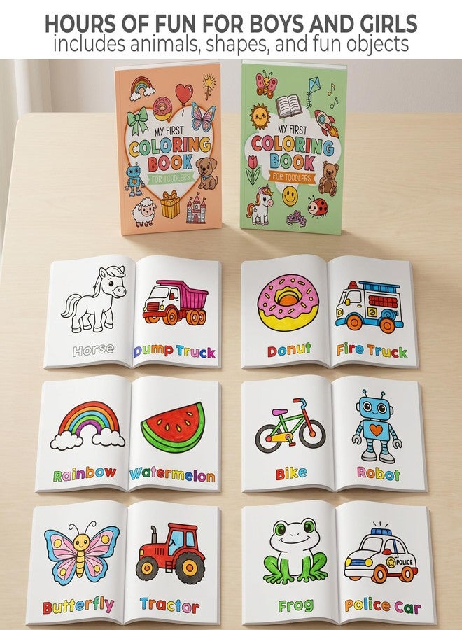 ZICOTO Fun Coloring Book for Toddlers - Set of 2 Cute My First Toddler Coloring Books with Big Simple Designs - Easy Learning Activity Book for Kids, Boys and Girls to Keep Little Ones Engaged - Image 5