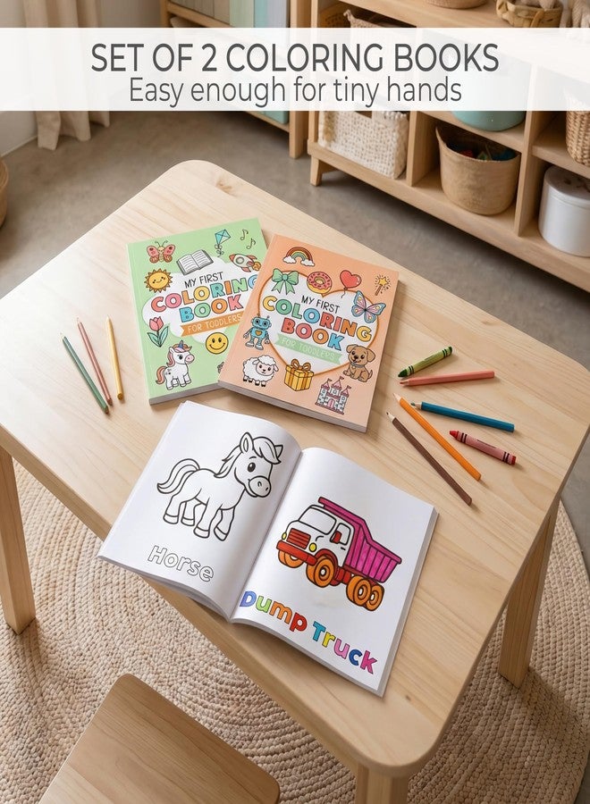 ZICOTO Fun Coloring Book for Toddlers - Set of 2 Cute My First Toddler Coloring Books with Big Simple Designs - Easy Learning Activity Book for Kids, Boys and Girls to Keep Little Ones Engaged - Image 2