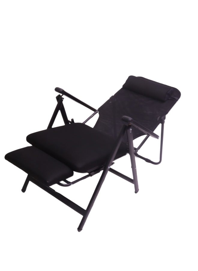 An innovative office chair that easily converts into a bed for relaxation and comfort during work or rest periods, combining modern design and multiple functions