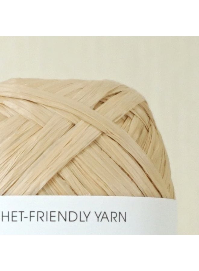 Raffia Line Cotton Straw Hat Bag DIY Crochet Friendly Braided Line ECO RAFFIA-Color:Oatmeal  - Image 1