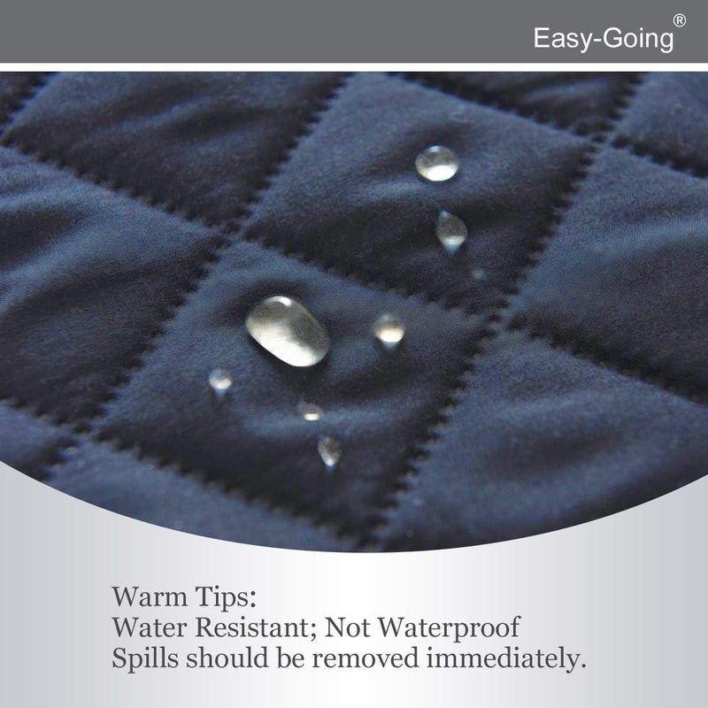 إيزي-جوينج غطاء أريكة حب قابل للعكس من Easy-Going لكرسي ذي وسادتين، غطاء أريكة للكلاب، مقاوم للماء، حماية للأثاث مع عصي رغوية وأحزمة مرنة للحيوانات الأليفة (أريكة حب، أزرق داكن/أزرق فاتح) - Image 4