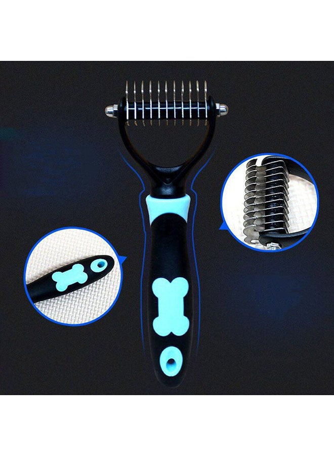 Double Side Hair And Brush Grooming Shedding Trimmer Comb Blue/Black - Image 3