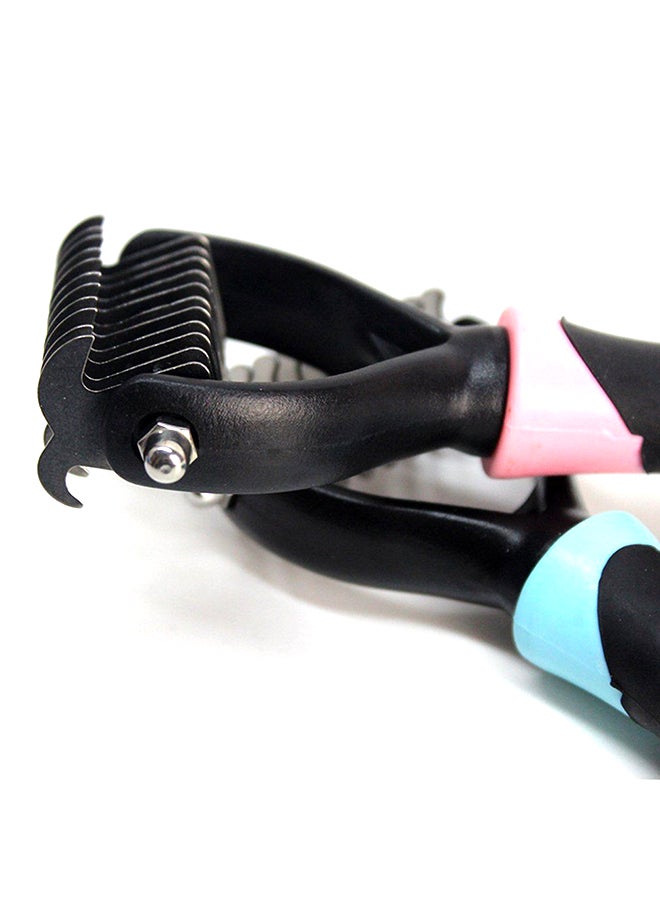 Double Side Hair And Brush Grooming Shedding Trimmer Comb Blue/Black - Image 4