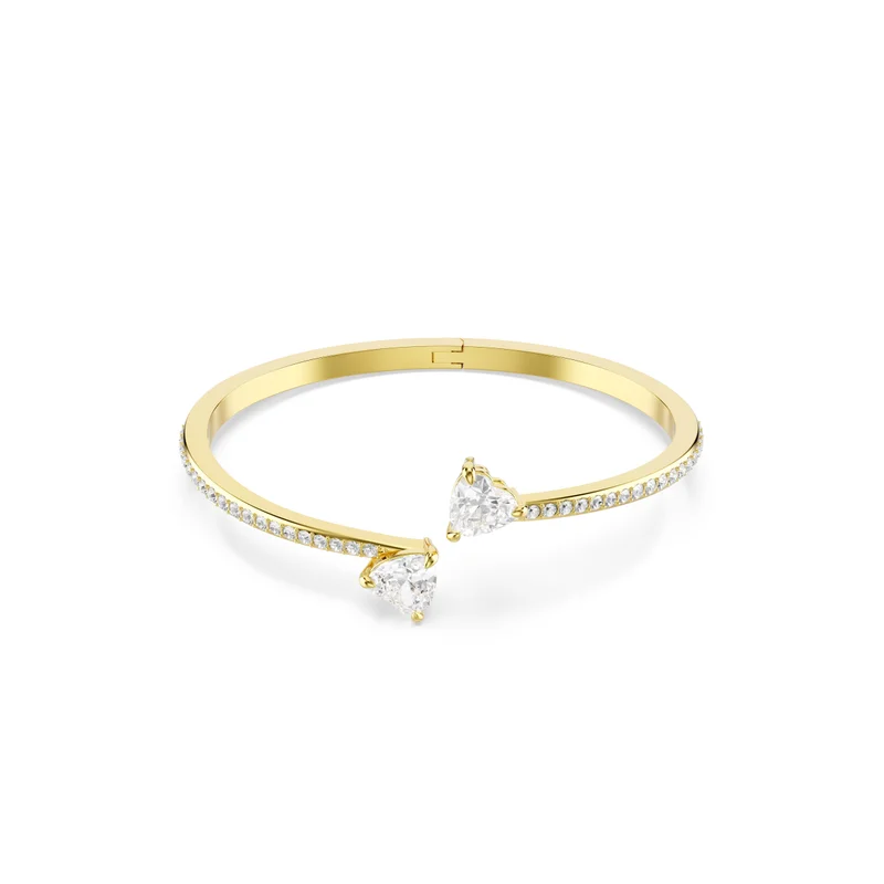 سواروفسكي Mesmera bangle Heart, White, Gold-tone plated