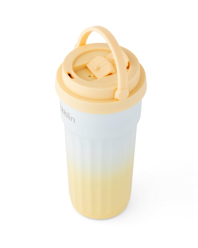 DUBBLIN Brew Stainless Steel Tea & Coffee Mug | Double Wall Vacuum Insulated Travel Mug | Wide Mouth Tumbler Thermo Flask | Keeps Hot up to 6 Hrs & Cold up to 12 Hrs | 480ML-Yellow - Image 1