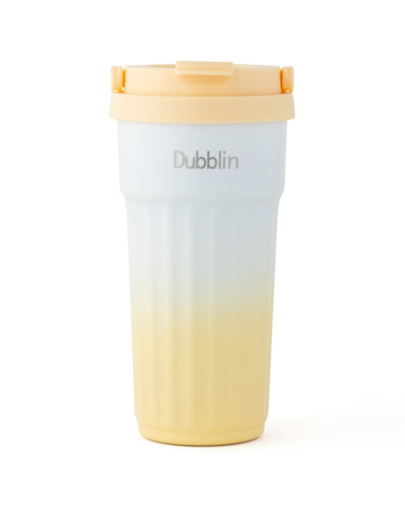 DUBBLIN Brew Stainless Steel Tea & Coffee Mug | Double Wall Vacuum Insulated Travel Mug | Wide Mouth Tumbler Thermo Flask | Keeps Hot up to 6 Hrs & Cold up to 12 Hrs | 480ML-Yellow - Image 4