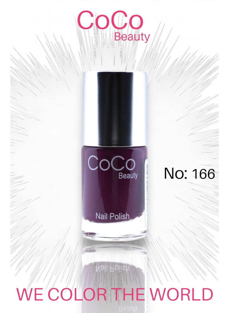 COCOBEAUTY Nail Polish No. 166 Wine 12ml - Image 1