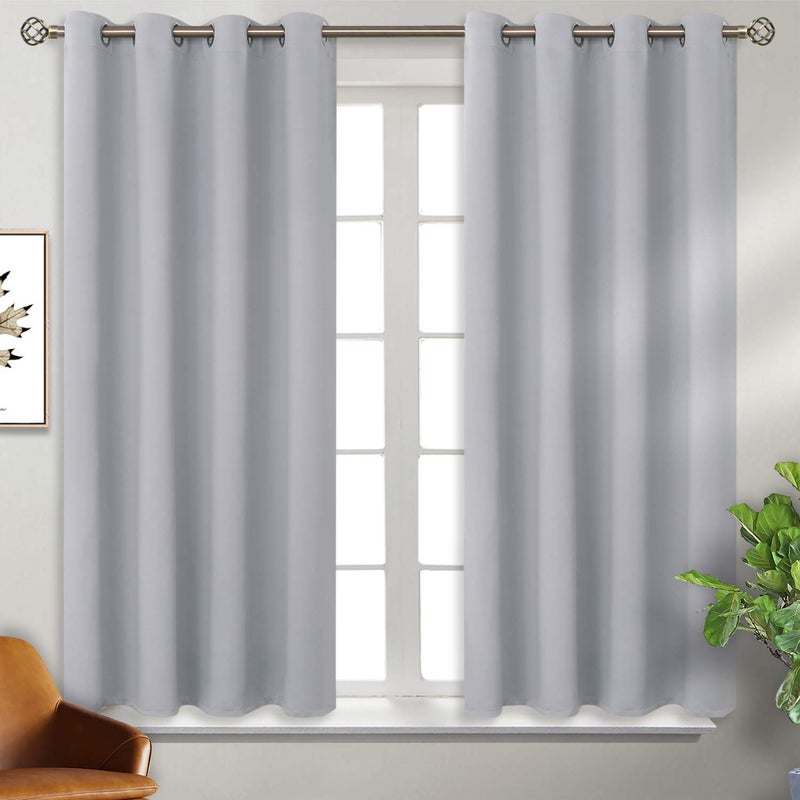 BGment Room Darkening Curtains for Bedroom  Grommet Thermal Insulated Window Treatments Light Blocking Curtains for Living Room Set of 2 Panels Each 46 x 54 Inch Light Grey