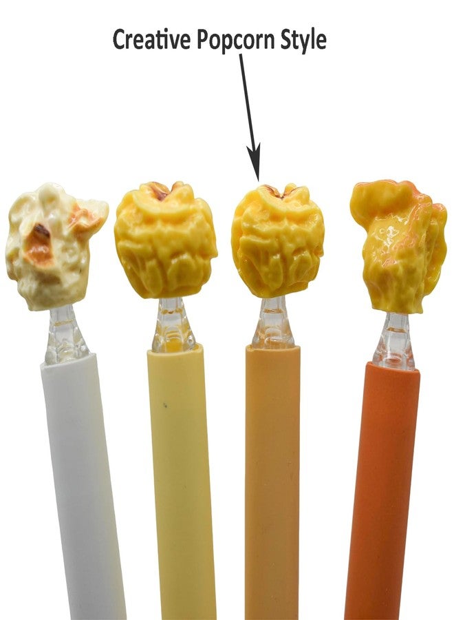 Maydahui 4 PCS Popcorn Rollerball Gel Pen Novelty Cream Scented Pens Twistable Fun Shape Black Ink for School Party Office - Image 3