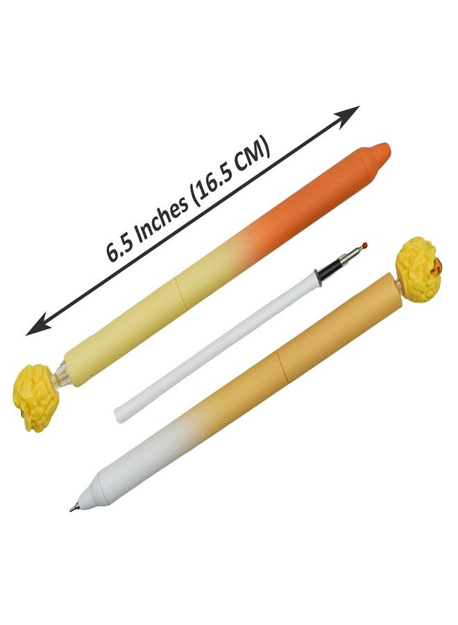 Maydahui 4 PCS Popcorn Rollerball Gel Pen Novelty Cream Scented Pens Twistable Fun Shape Black Ink for School Party Office - Image 2