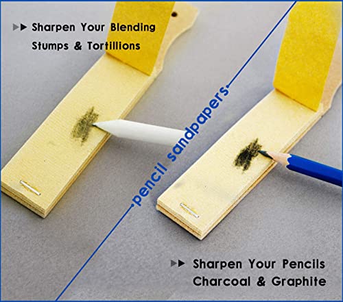 N NOROCME 12 PCS Blending Stumps and Tortillions Paper Art Blenders with Sandpaper Pencil Sharpener Pointer for Student Artist Charcoal Sketch Drawing Tools - Image 4