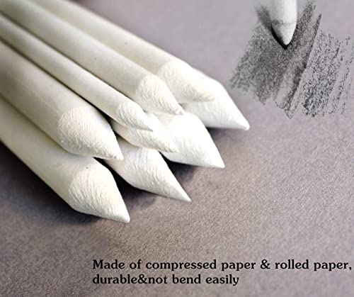 N NOROCME 12 PCS Blending Stumps and Tortillions Paper Art Blenders with Sandpaper Pencil Sharpener Pointer for Student Artist Charcoal Sketch Drawing Tools - Image 3