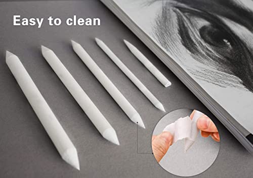 N NOROCME 12 PCS Blending Stumps and Tortillions Paper Art Blenders with Sandpaper Pencil Sharpener Pointer for Student Artist Charcoal Sketch Drawing Tools - Image 5