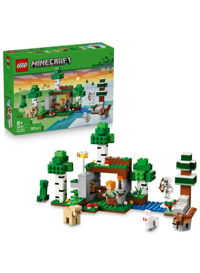Lego Minecraft First Night Adventure Building Toy 21593 (Age 8+, 301 Pieces)